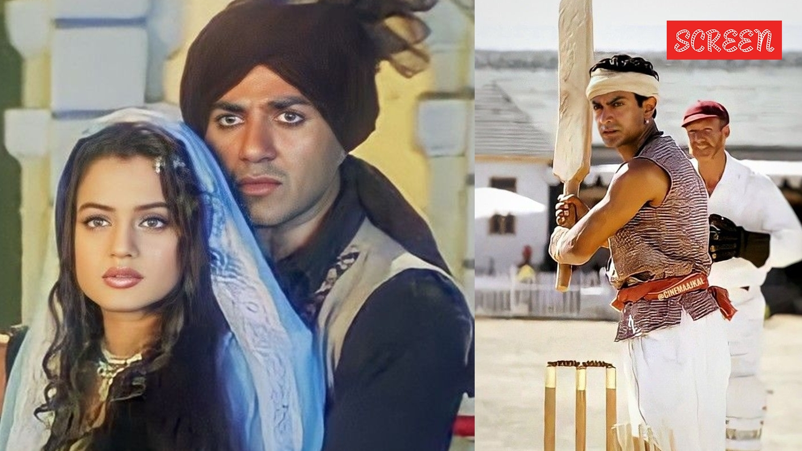 Aamir Khan in Lagaan and Sunny Deol in Gadar: Ek Prem Katha, both released on June 15, 2001